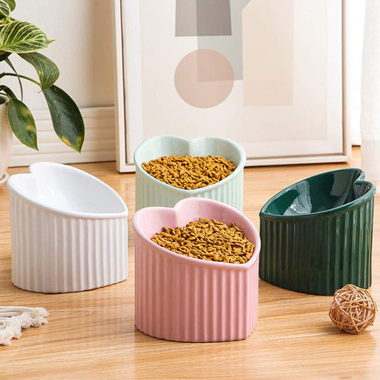 Heart shaped ceramic bowl pet bowls